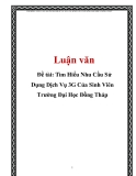 Đề tài: Tìm Hiểu Nhu Cầu Sử Dụng Dịch Vụ 3G Của Sinh Viên Trường Đại Học Đồng Tháp