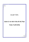 LUẬN VĂN:Quản lý rác thải ở khu đô thị Thực trạng và giải pháp 