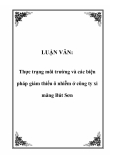 LUẬN VĂN:  Thực trạng môi trường và các biện pháp giảm thiểu ô nhiễm ở công ty xi măng Bút Sơn