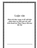 Luận văn: Phân tích thực trạng và đề xuất biện pháp nâng cao hiệu quả sản xuất kinh doanh tại Tổng Công ty Dệt may Hà Nội