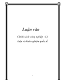 Luận văn: Chính sách công nghiệp - Lý luận và kinh nghiệm quốc tế