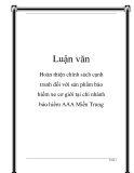 Luận văn: Hoàn thiện chính sách cạnh tranh đối với sản phẩm bảo hiểm xe cơ giới tại chi nhánh bảo hiểm AAA Miền Trung