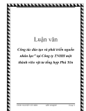 Luận văn: Công tác đào tạo và phát triển nguồn nhân lực" tại Công ty TNHH một thành viên vật tư tổng hợp Phú Yên