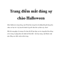 Trang điểm mắt đáng sợ chào Halloween