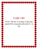 Đề tài: Thu hút và sử dụng có hiệu quả nguồn ODA trong phát triển kinh tế - xã hội