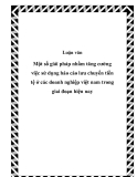 Luận văn  Một số giải pháp nhằm tăng cường việc sử dụng báo cáo lưu chuyển tiền tệ ở các doanh nghiệp việt nam trong giai đoạn hiện nay