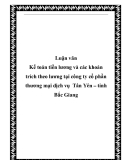 Luận văn Kế toán tiền lương và các khoản trích theo lương tại công ty cổ phần thương mại dịch vụ Tân Yên – tỉnh Bắc Giang