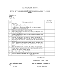 MẪU BẢNG DỰ TOÁN KINH PHÍ NHIỆM VỤ KHOA HỌC VÀ CÔNG NGHỆ