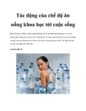 Tác động của chế độ ăn uống khoa học tới cuộc sống