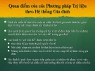 Quan điểm của các Phương pháp Trị liệu  theo Hệ thống Gia đình