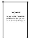 Luận văn: Xây dựng và quản lý chương trình phúc lợi là yếu tố quan trọng trong công tác Quản trị nhân lực hiệu quả