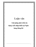 Luận văn: Giải pháp phát triển tín dụng xuất nhập khẩu tại Ngân hàng Đông Đô