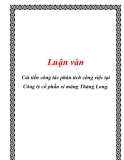 Luận văn: Cải tiến công tác phân tích công việc tại Công ty cổ phần xi măng Thăng Long.