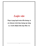 Luận văn: Thực trạng hạch toán tiền lương và các khoản trích theo lương tại công ty: trách nhiệm hữu hạn Bảo An