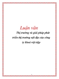 Luận văn: Thị trường và giải pháp phát triển thị trường nội địa của công ty khoá việt tiệp