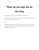 Thức ăn cho một làn da tỏa sáng