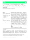 báo cáo khoa hoc : Crystal structure of the catalytic domain of UCHL5, a proteasome-associated human deubiquitinating enzyme, reveals an unproductive form of the enzyme