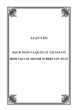 LUẬN VĂN:  HẠCH TOÁN VÀ QUẢN LÝ TÀI SẢN CỐ ĐỊNH TẠI CÁC DOANH NGHIỆP SẢN XUẤT