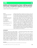 Báo cáo khoa hoc : Isolation and characterization of type I antifreeze proteins from cunner,Tautogolabrus adspersus, order Perciformes