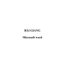 BÀI GIẢNG về phần Microsoft word