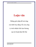  Luận văn: Những giải pháp để mở rộng các kênh huy động vốn của công ty trách nhiệm hữu hạn thương mại kỹ thuật điện Hà Nội