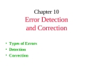 Chapter 10:  Error Detection and Correction