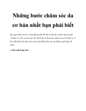 Những bước chăm sóc da cơ bản nhất bạn phải biết