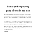 Làm đẹp theo phương pháp cổ truyền của Bali