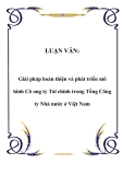 LUẬN VĂN:  Giải pháp hoàn thiện và phát triển mô hình Cô ong ty Tài chính trong Tổng Công ty Nhà nước ở Việt Nam