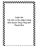  Luận văn đề tài: Việc làm và thu nhập ở nông thôn huyện Nông Cống tỉnh Thanh Hoá