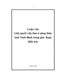 Luận văn Giải quyết việc làm ở nông thôn tỉnh Ninh Bình trong giai đoạn hiện nay