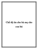 Chế độ ăn cho bà mẹ cho con bú