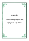 LUẬN VĂN:  Vai trò và nhiệm vụ của công nghiệp hoá - hiện đại hoá