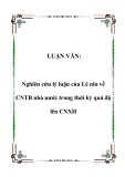 LUẬN VĂN:  Nghiên cứu lý luận của Lê nin về CNTB nhà nước trong thời kỳ quá độ lên CNXH