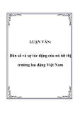 Luận văn đề tài: Dân số và sự tác động của nó tới thị trường lao động Việt Nam