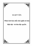 LUẬN VĂN:  Phân tích bản chất chủ nghĩa tư bản hiện đại - tư bản độc quyền