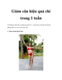 Giảm cân hiệu quả chỉ trong 1 tuần