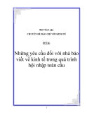 Tiều luận: Những yêu cầu đối với nhà báo viết về kinh tế trong quá trình hội nhập toàn cầu