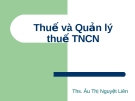 Thuế và Quản lý thuế TNCN