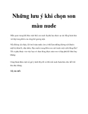 Những lưu ý khi chọn son màu nude