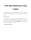 Làm đẹp nhanh gọn trong 5 phút