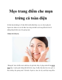 Mẹo trang điểm che mụn trứng cá toàn diện