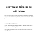 Gợi ý trang điểm cho đôi mắt to tròn