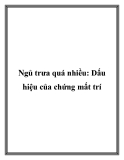 Ngủ trưa quá nhiều: Dấu hiệu của chứng mất trí