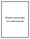 Dễ mất trí nhớ do thừa cân ở tuổi trung niên