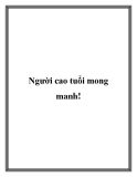 Người cao tuổi mong manh