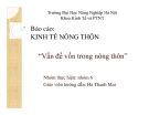 Đề tài: Vấn đề vốn trong nông thôn