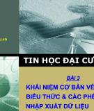 Tin học đại cương part 3  - Khái niệm C 