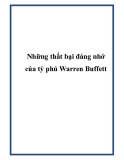 Những thất bại đáng nhớ của tỷ phú Warren Buffett