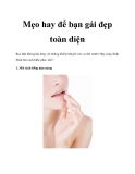 Mẹo hay để bạn gái đẹp toàn diện